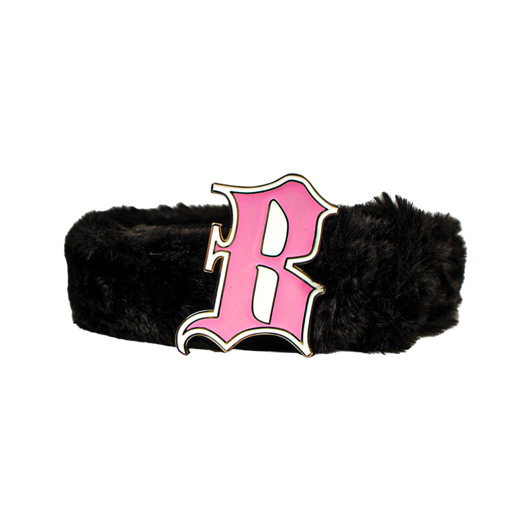 Black Faux Fur Belt