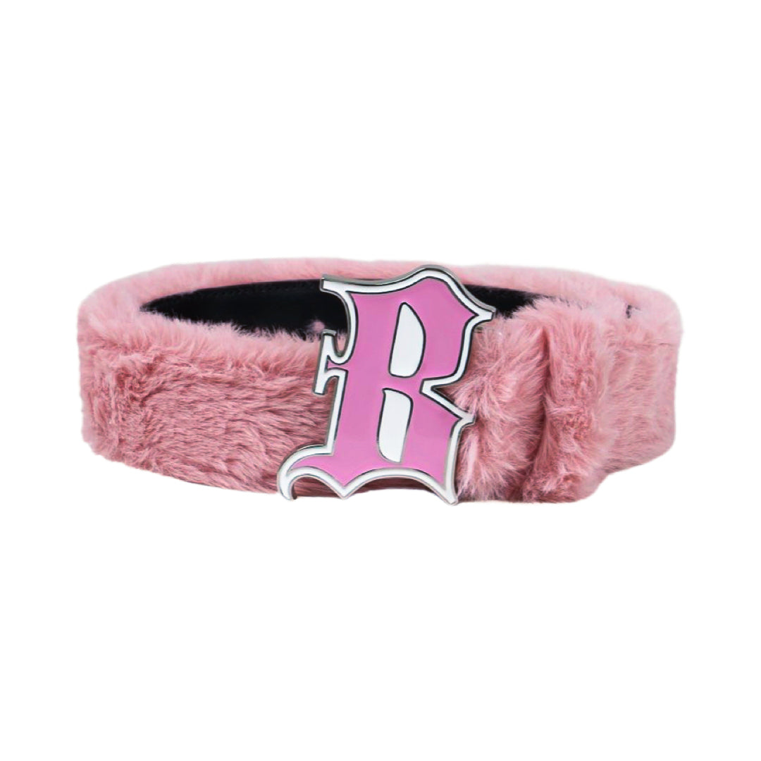 Pink Faux Fur Belt